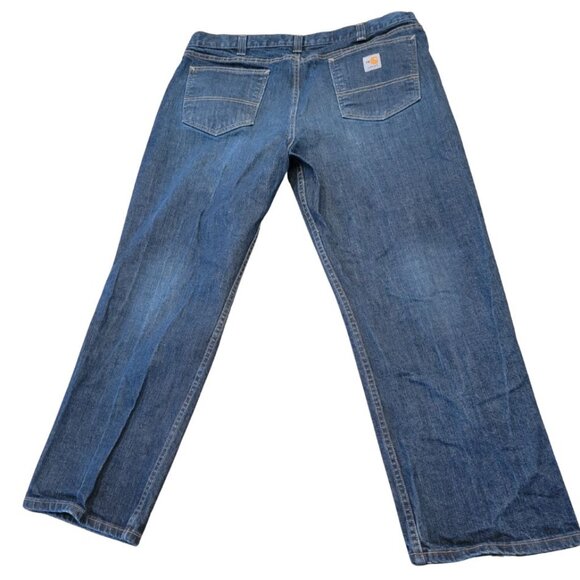 Men's Carhartt CAT2 2112 Relaxed Fit Flame Resistant Denim Blue Jeans - Picture 2 of 8